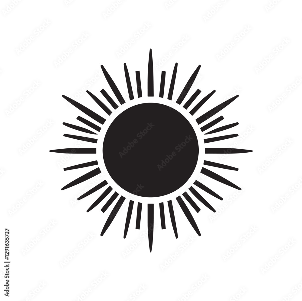 Sun Silhouette Vector Symbol Icon Design Stock Vector Sun Silhouette Vector Symbol Icon Design Stock Vector