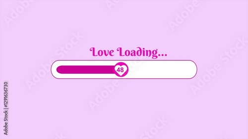 Love Loading Animation with Heart Progress Bar – Cute Pink Design for Romantic and Fun Projects. Perfect for Valentine's Day, Relationships, Love Stories, and Social Media Engagement.