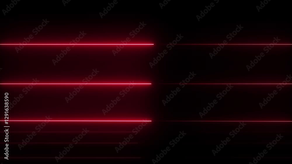 abstract neon red technology motion background with glowing laser beams. Seamless loop 3d rendaring. 
