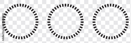 Collection of black vector circles in various styles and shapes - Set of isolated circumferences for designs - Circular geometric shapes