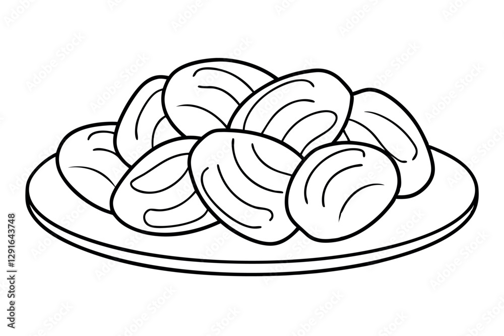 Elegant Line Art of Gnocchi on a Plate Elegant Line Art of Gnocchi on a Plate
