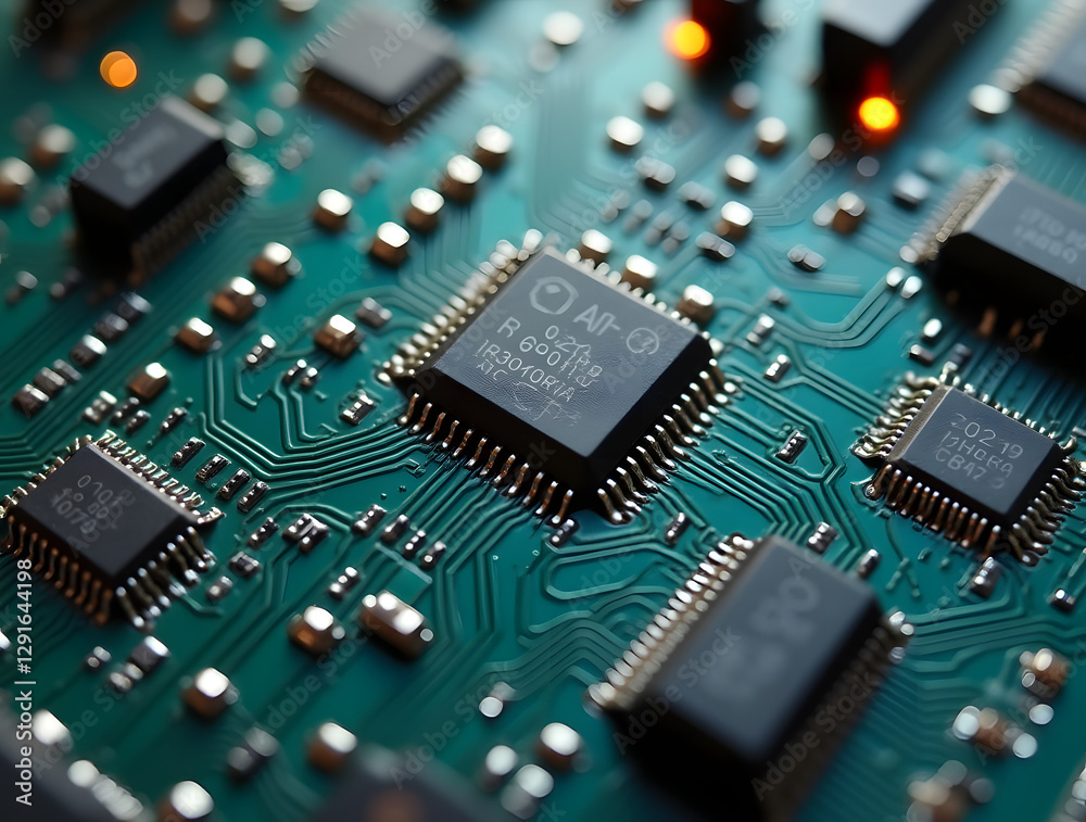 High-Power Transistor PCB Macro with Large Capacitors and Advanced Power Control Components for Efficient Electronics Design High-Power Transistor PCB Macro with Large Capacitors and Advanced Power Control Components for Efficient Electronics Design