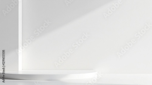 Wallpaper Mural Clean Minimalist White Product Display Platform with Soft Light Shadows Torontodigital.ca