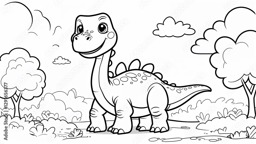 Fototapeta premium dinosaur Coloring Page for Kids