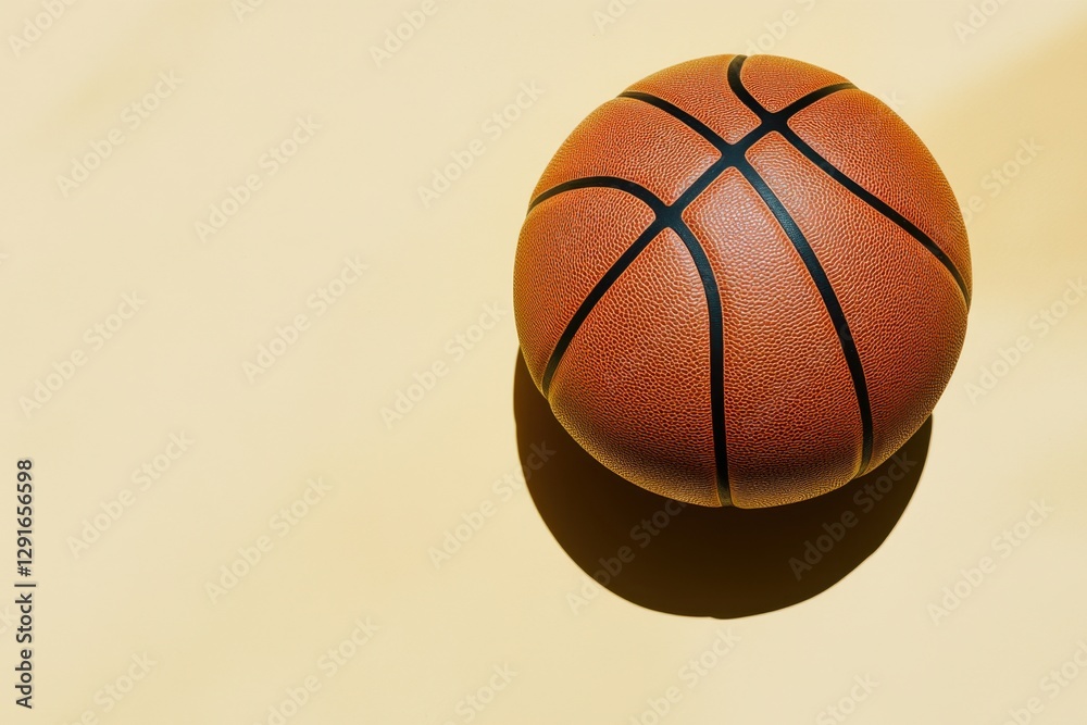 The Basketball Lies on the Surface Under Soft Sunlight The Basketball Lies on the Surface Under Soft Sunlight