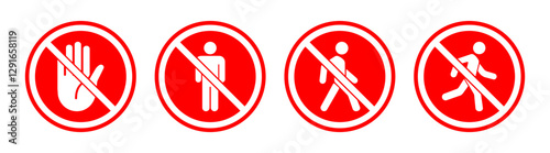 The sign of the stop. Signs Vector Pack: No Entry, Stop, and Pedestrian Symbols.
