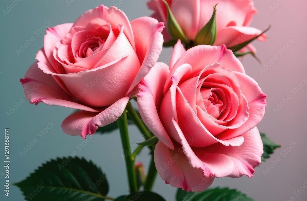 flower arrangement with roses on a colored background flower arrangement with roses on a colored background