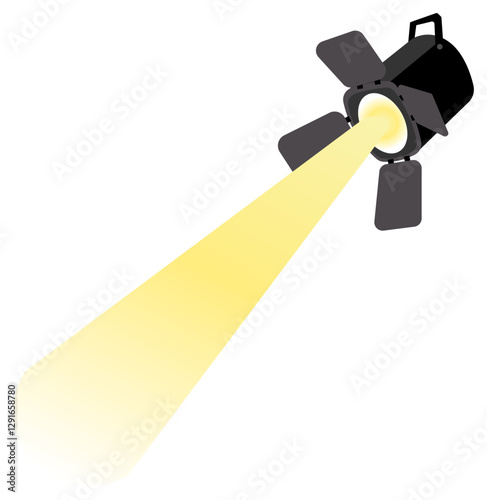 Sticker Stage spotlight with sliding doors emits a bright yellow beam.