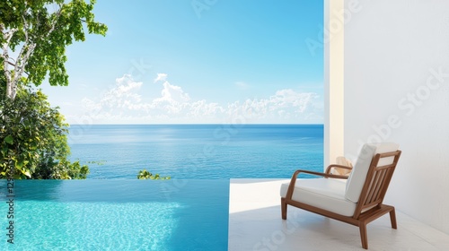 Serene Luxury Hotel View Overlooking Tranquil Ocean Landscape