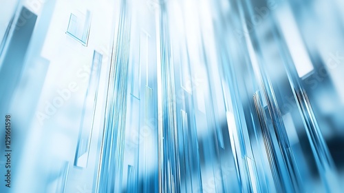 Frosted glass 3D graph visualizing financial growth, clean and modern design, abstract economic concept.