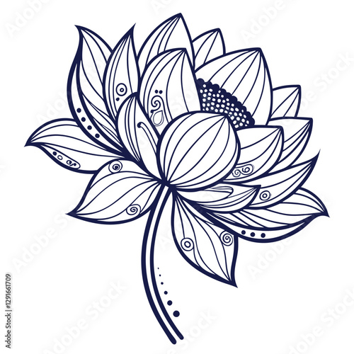 Divine Blossom A Beautiful Sacred Lotus Mandala with Multiple Layers of Intricate Detail