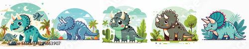 cute and adorable Triceratops vector