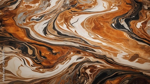 Beautiful Abstract Swirls of Brown and Cream Colors on a Textured Surface in Artistic Display