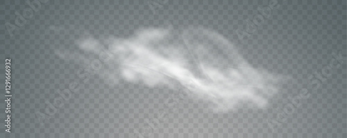 Fog or smoke, realistic white cloud, smoke from fire, smoke from work, steam, vector png.	

