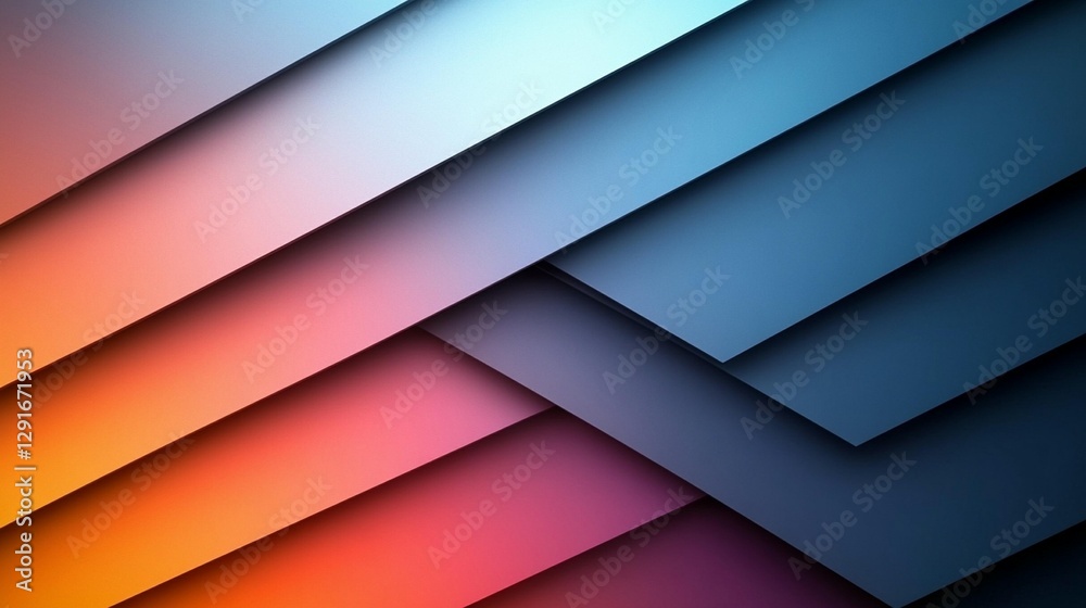 Obraz premium Abstract background with diagonal colorful layered rectangles.
