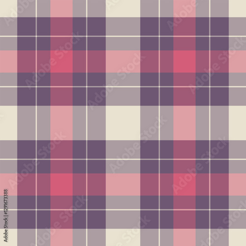 Drawing seamless tartan texture, post check vector plaid. Sketching background fabric textile pattern in pastel and light colors.