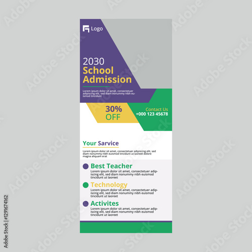 school rollup banner design template