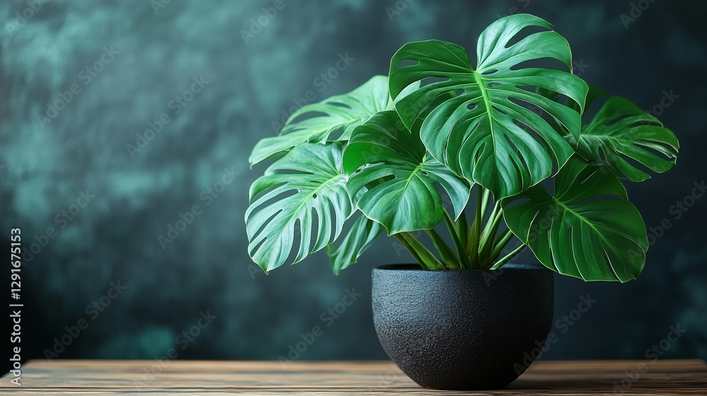 Monstera Plant with Dark Background Monstera Plant with Dark Background