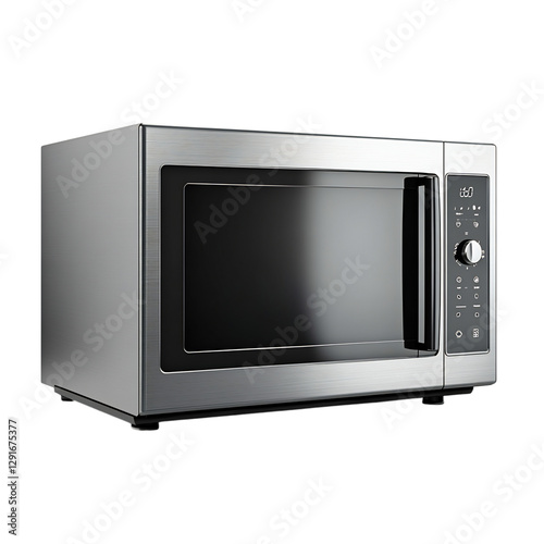 A Modern Energy Efficient Microwave with a Sleek Stance Isolated on Transparent Background