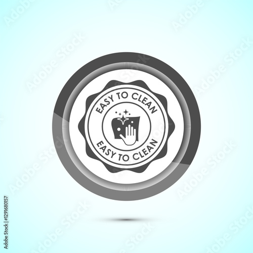 Easy cleaning icon design illustration. Clean surface icon sign symbol, Gray color button design