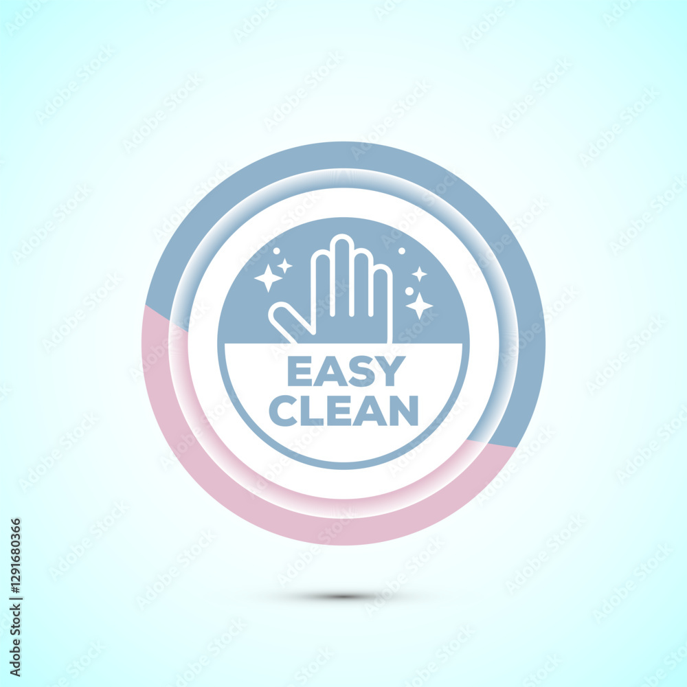 Obraz premium Easy cleaning icon design illustration. Clean surface icon sign symbol, Pastel color button design