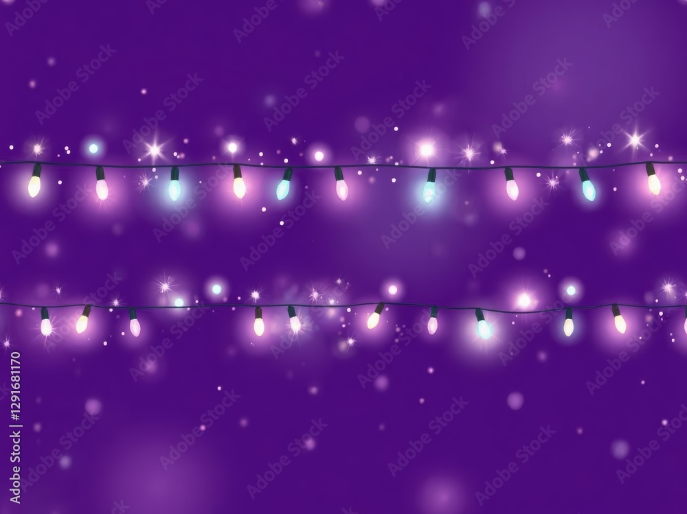 Fototapeta premium Purple Christmas Lights Background