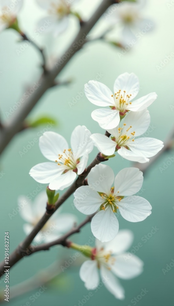 Delicate white blossoms, soft focus, ample blank space , photography, nature, art Delicate white blossoms, soft focus, ample blank space , photography, nature, art