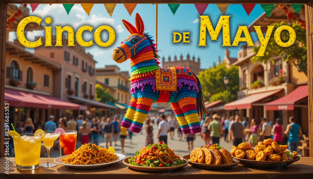 Naklejka premium Cinco de Mayo Celebration - Flavors, Festivities and Fun for All