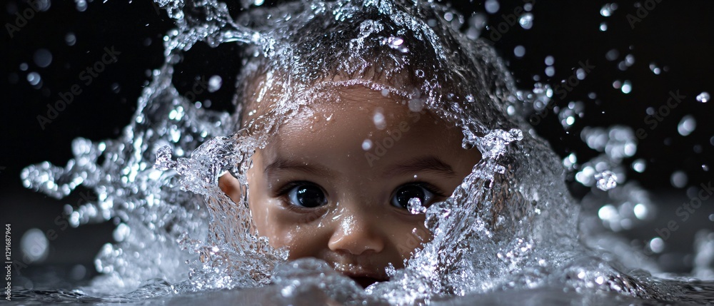 Obraz premium Abstract Macro of Water Splash Drop on Black Background