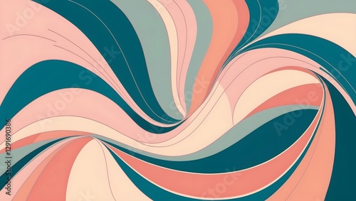 Swirling Patterns of Pastel Colors Create a Vibrant Abstract Design in Digital Art