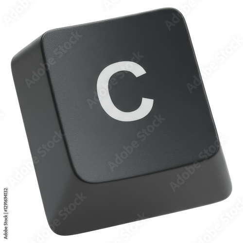 Letter C, Black Keyboard Typing Key, isolated transparent png