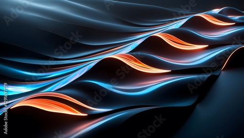 Flowing Waves of Vibrant Colors Create a Mesmerizing Visual Effect in a Dark Setting