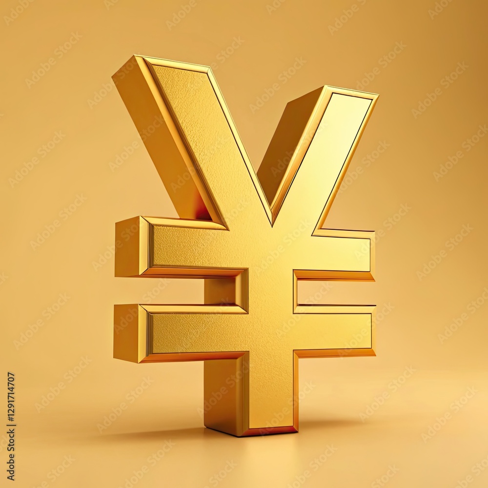 Obraz premium golden yen symbol