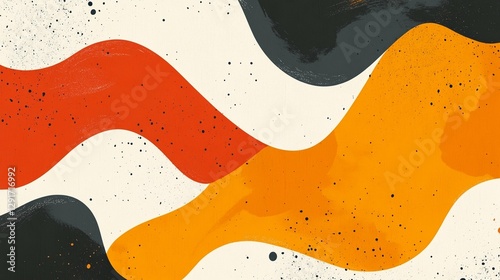 Wallpaper Mural Abstract orange, red, black, and beige wave pattern background. Torontodigital.ca