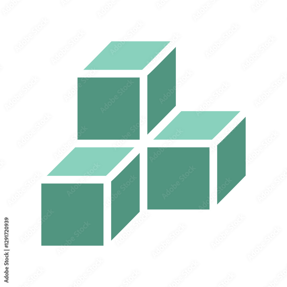 Obraz premium 3d box icon in flat color style