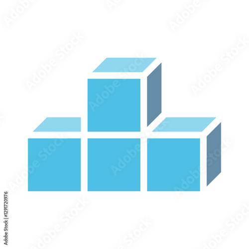 Fototapeta Naklejka Na Ścianę i Meble -  3d box icon in flat color style