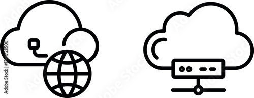"Modern Hosting Icon – Symbol of Servers, Web Management, and Cloud Technology"