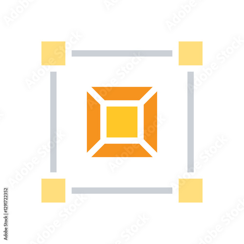 Blockchain icon in flat color style