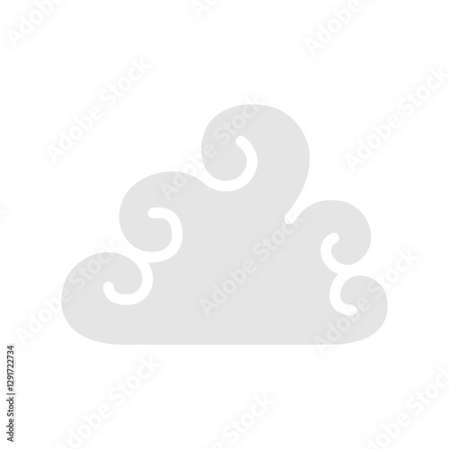 Curl Cloud icon in flat color style