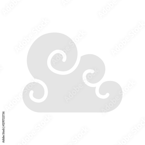 Curl Cloud icon in flat color style