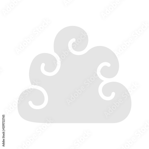 Curl Cloud icon in flat color style
