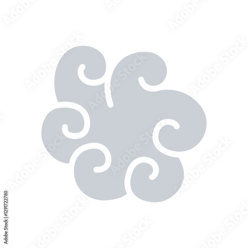 Curl Cloud icon in flat color style