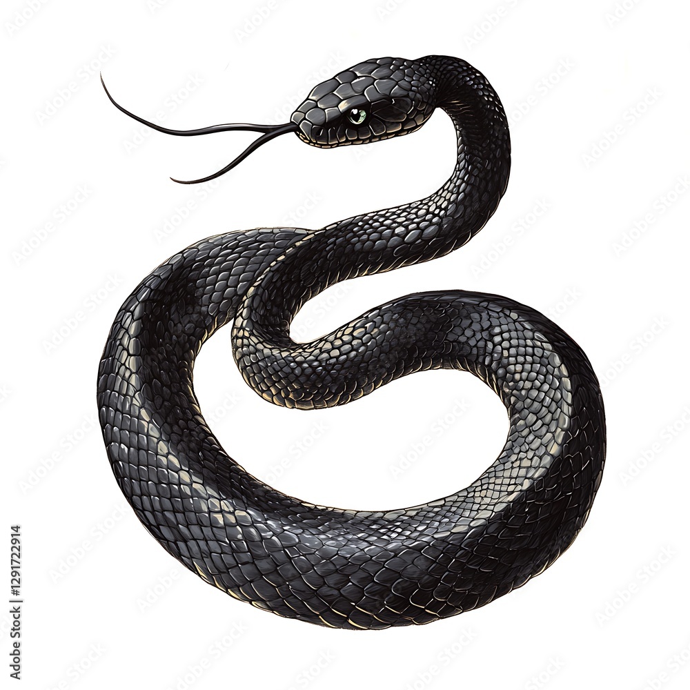 Fototapeta premium arafed snake with a long neck and a long tongue