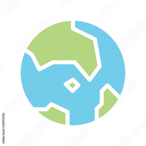 Earth, world icon in flat color style