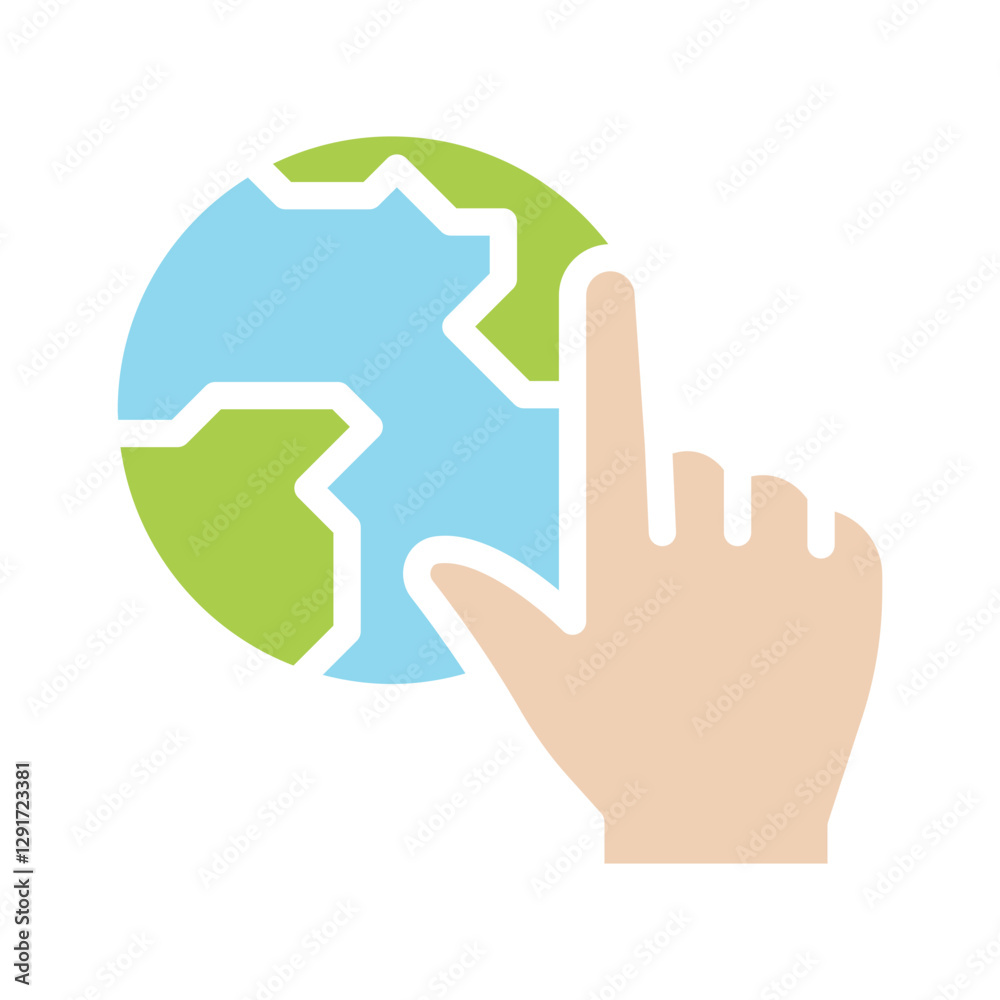 Internet icon in flat color style Internet icon in flat color style