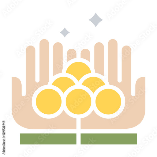 Cryptocurrency icon in flat color style