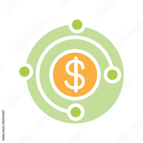 Blockchain icon in flat color style