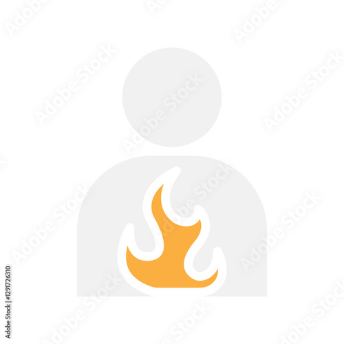 Gastritis icon in flat color style