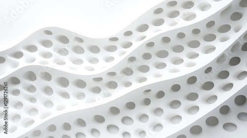 Abstract white wavy textured background design photo