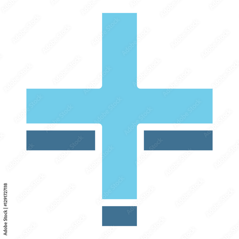 Fototapeta premium Plus, Positive, Cross, Add icon in flat color style